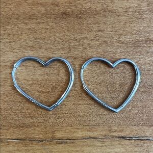 Pandora ALE Loved Sterling Silver 925 Open Heart Hoop Earrings